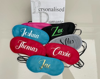 Boys Girls Sleepover personalised eye mask sleep mask