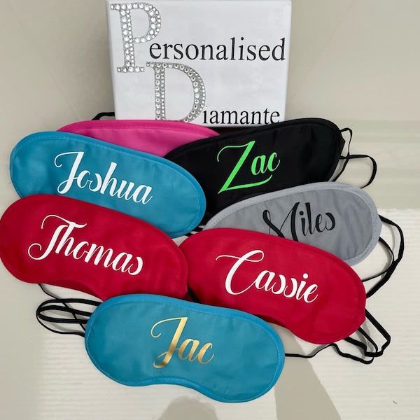 Boys Girls Sleepover personalised eye mask sleep mask