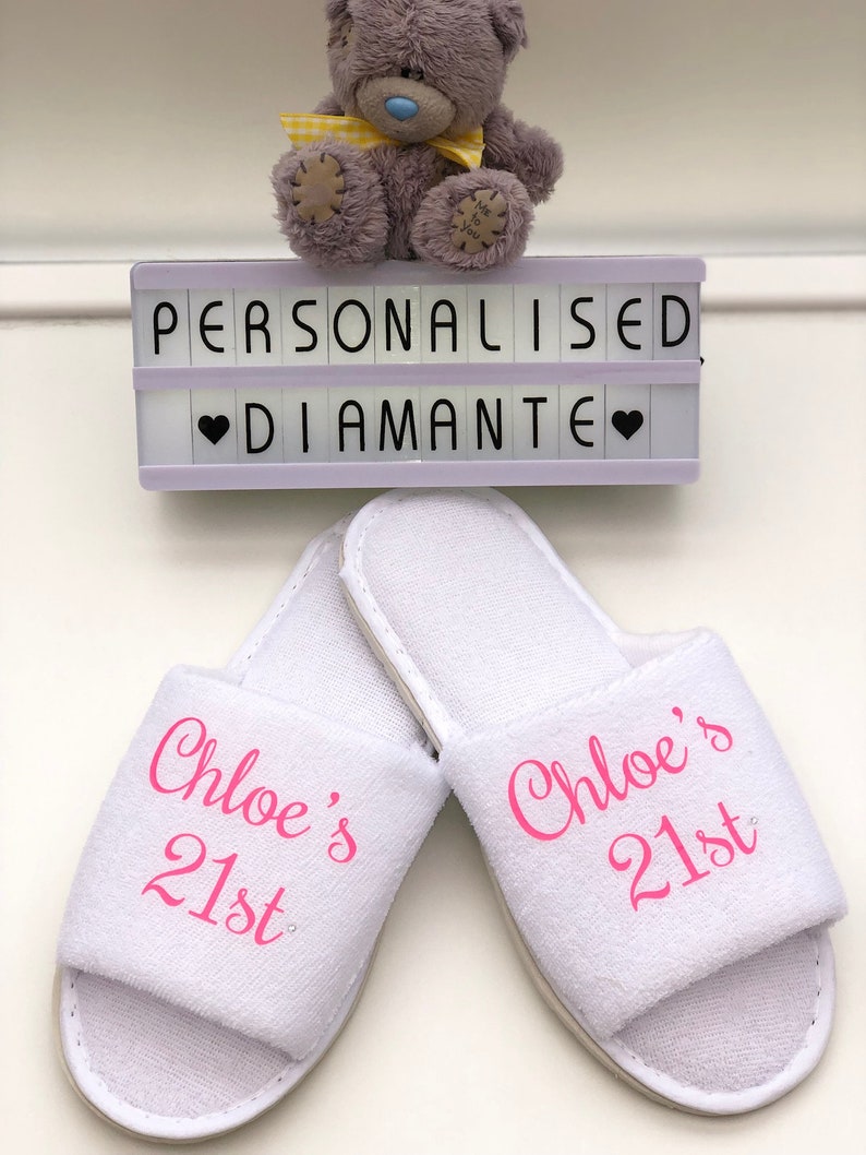 Personalised Birthday girl slippers, 40th birthday slippers, 30th birthday slippers, 21th birthday slippers, Personalised birthday slippers image 9