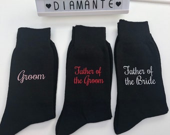 Personalised Groomsmen Socks: Wedding Party Gift, Black Cotton Socks