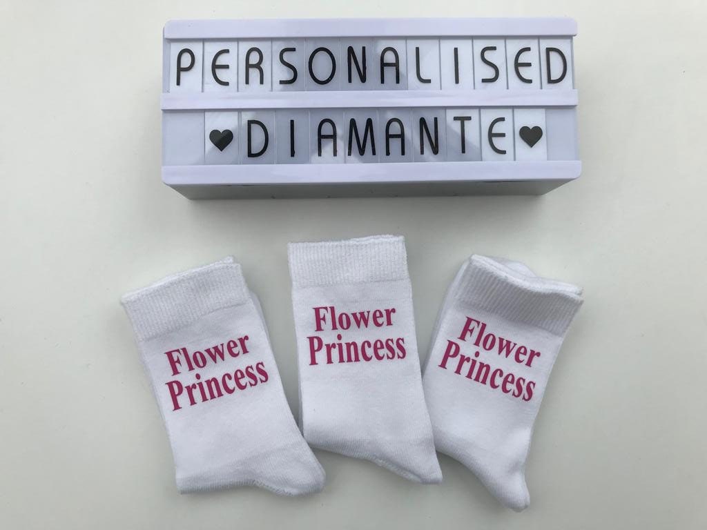Flower Girl socks Personalised flower girl socks flower girl Etsy