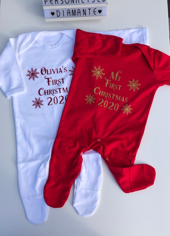 baby's 1st christmas pajamas