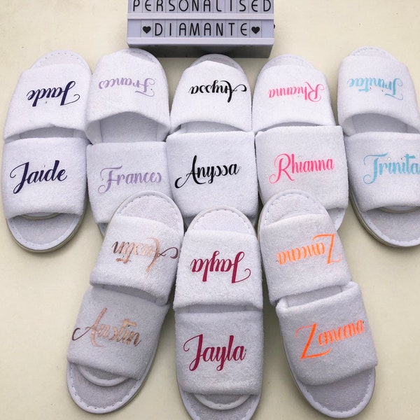 Personalised slumber spa birthday slippers, Birthday girl spa slippers