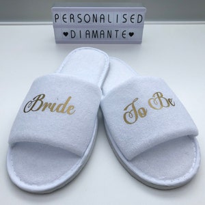 Bride slipper, Bridesmaid slippers, Hen party slippers, Spa day slippers, Bridesmaid gift, Mother of the bride slippers, Flower image 8