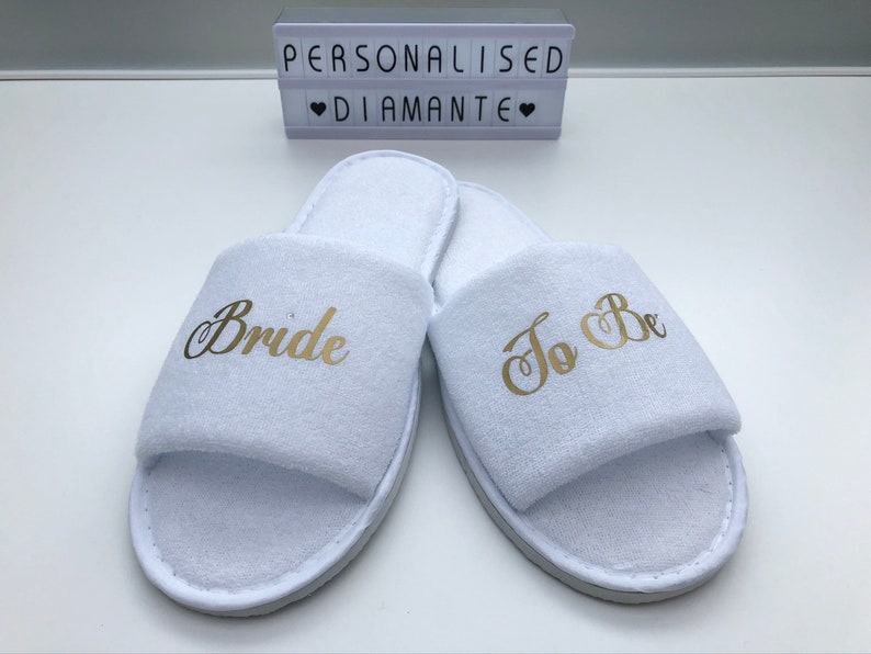 Bride slipper, Bridesmaid slippers, Hen party slippers, Spa day slippers, Bridesmaid gift, Mother of the bride slippers, Flower image 8