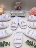 Personalised Spa Slippers | Custom Name Birthday Slippers | Pamper Party Gift | Sleepover Slippers | Spa Day | Hen Party | Bridal Gift product logo