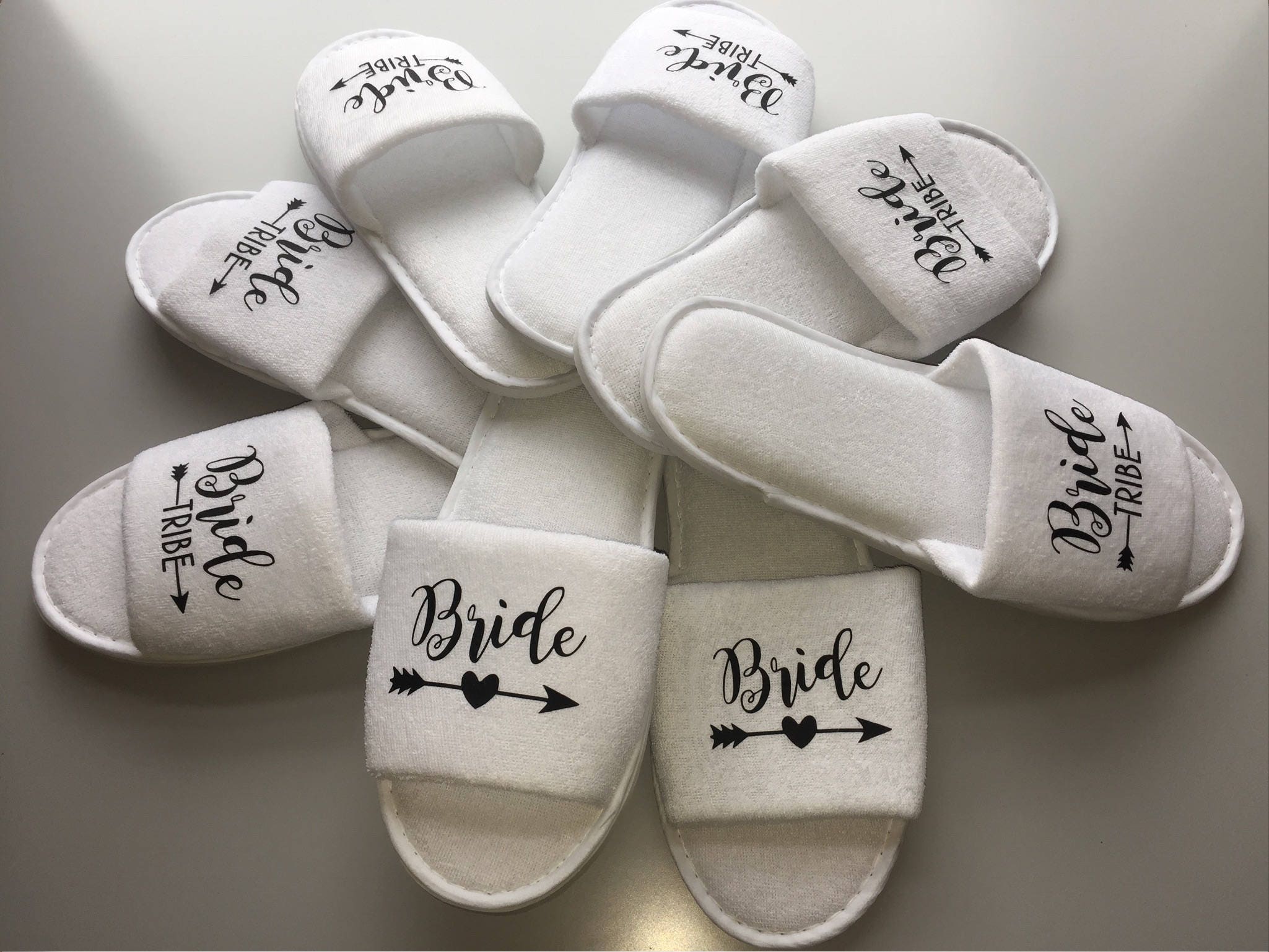Bride tribe slippers bridesmaid gift personalised slippers | Etsy