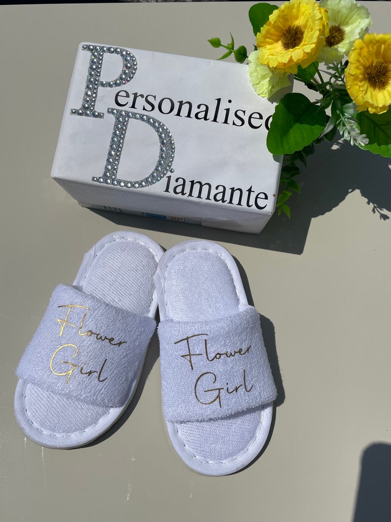 Flower girl spa day slippers image 1