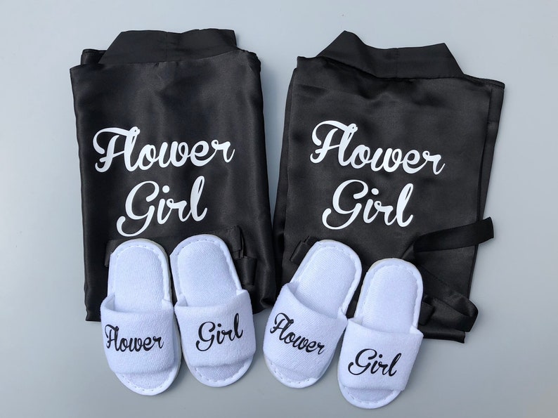 Flower girl robe flower girl slippers will you be my flower Etsy