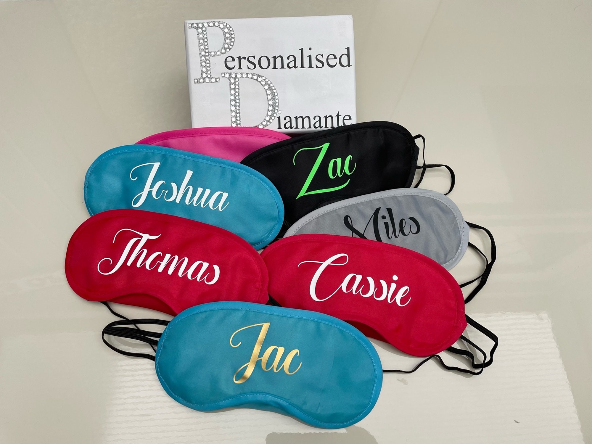 Personalised Eye Masks Spa Slippers and Gift Bag Etsy