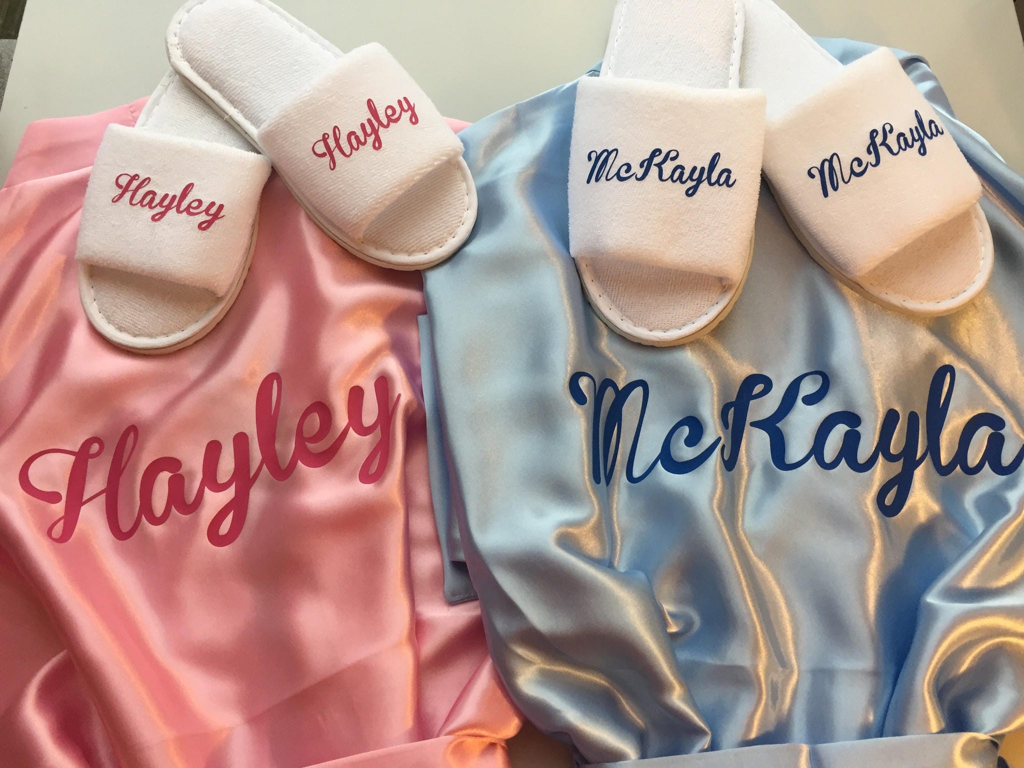 Flower girl robe flower girl slippers personalised kids Etsy