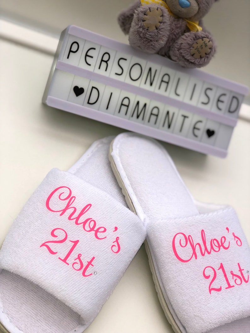 Personalised Birthday girl slippers, 40th birthday slippers, 30th birthday slippers, 21th birthday slippers, Personalised birthday slippers image 8