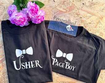 Page boy  t-shirt, dickie bow, page boy tshirt, ring bearer tshirt, ring security tshirt, page boy gift, usher gift, brides son, grooms son