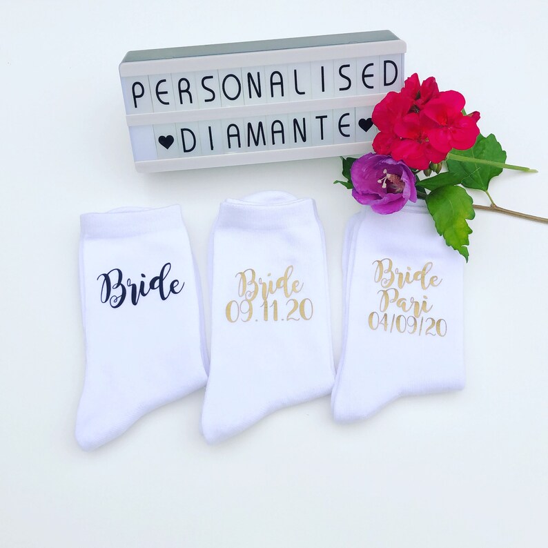 Bride Socks Bride to Be Black Bride Socks Wedding Gift Etsy UK