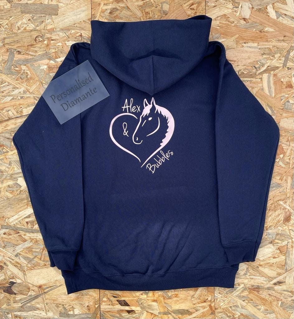 Horse Personalised Hoodies Embroidered Personalised Horse Pony