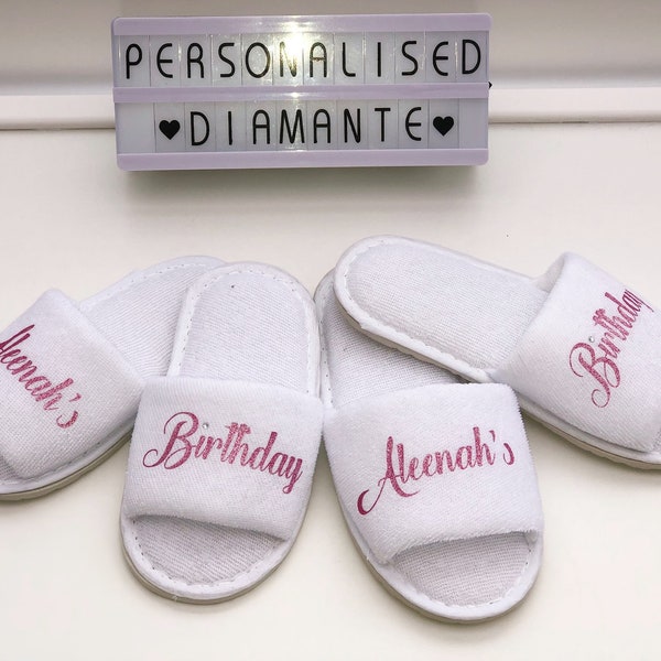 Birthday Personalised kids spa day slippers