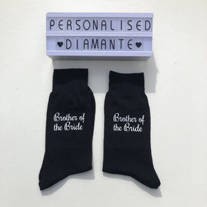 Brother of the bride black socks, Father of the bride, Brother of the groom socks, Personalised socks, groomsmen socks, best man