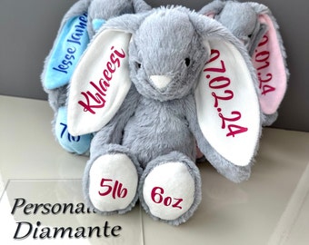 Personalised teddy bunny, bunny comforter new baby gift