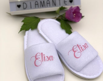 Personalised Sleepover spa party slippers