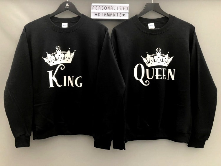 King and Queen Sweatshirts His Hers Sweatshirts Mr and Mrs Sweatshirts Wedding Gift Etsy UK