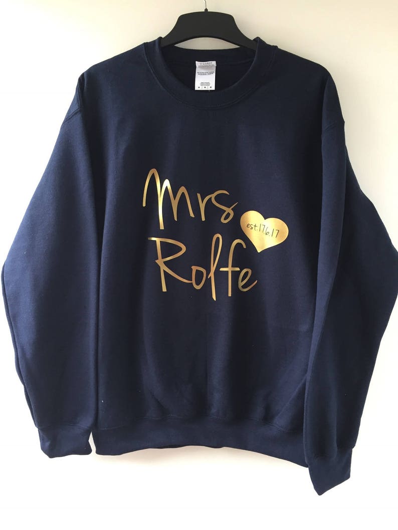 Mrs Sweater, Personalised Sweater, just married sweater, Mrs Sweateshirt, Mrs Jumper, Honeymoon Gift, Wedding Gift, Personalised Gift image 5