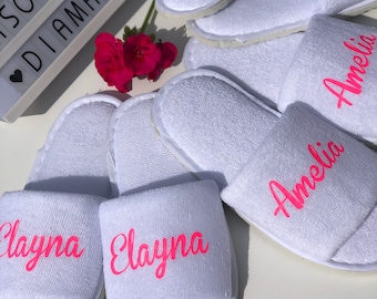 Personalised sleepover spa slippers