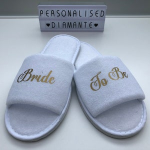 Bride slipper, Bridesmaid slippers, Hen party slippers, Spa day slippers, Bridesmaid gift, Mother of the bride slippers, Flower image 6