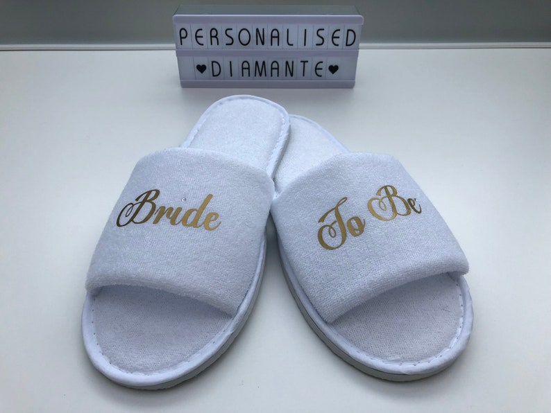 Bride slipper, Bridesmaid slippers, Hen party slippers, Spa day slippers, Bridesmaid gift, Mother of the bride slippers, Flower image 6