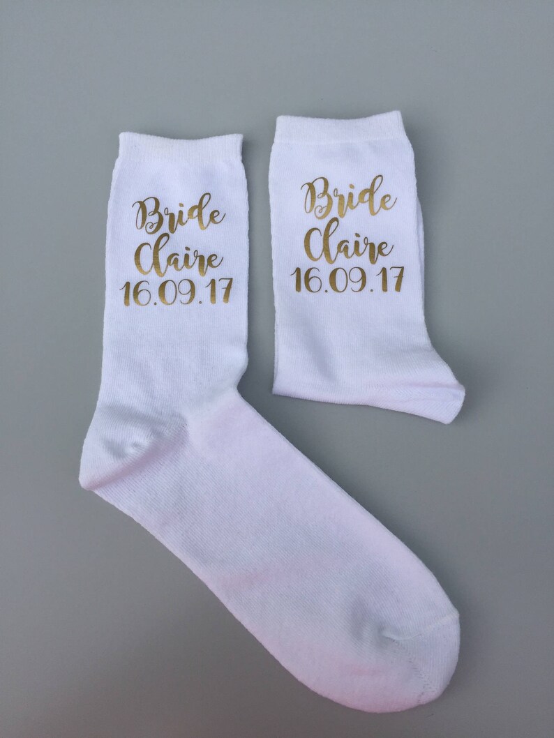 Bride socks Bride to be white bride socks wedding gift Etsy