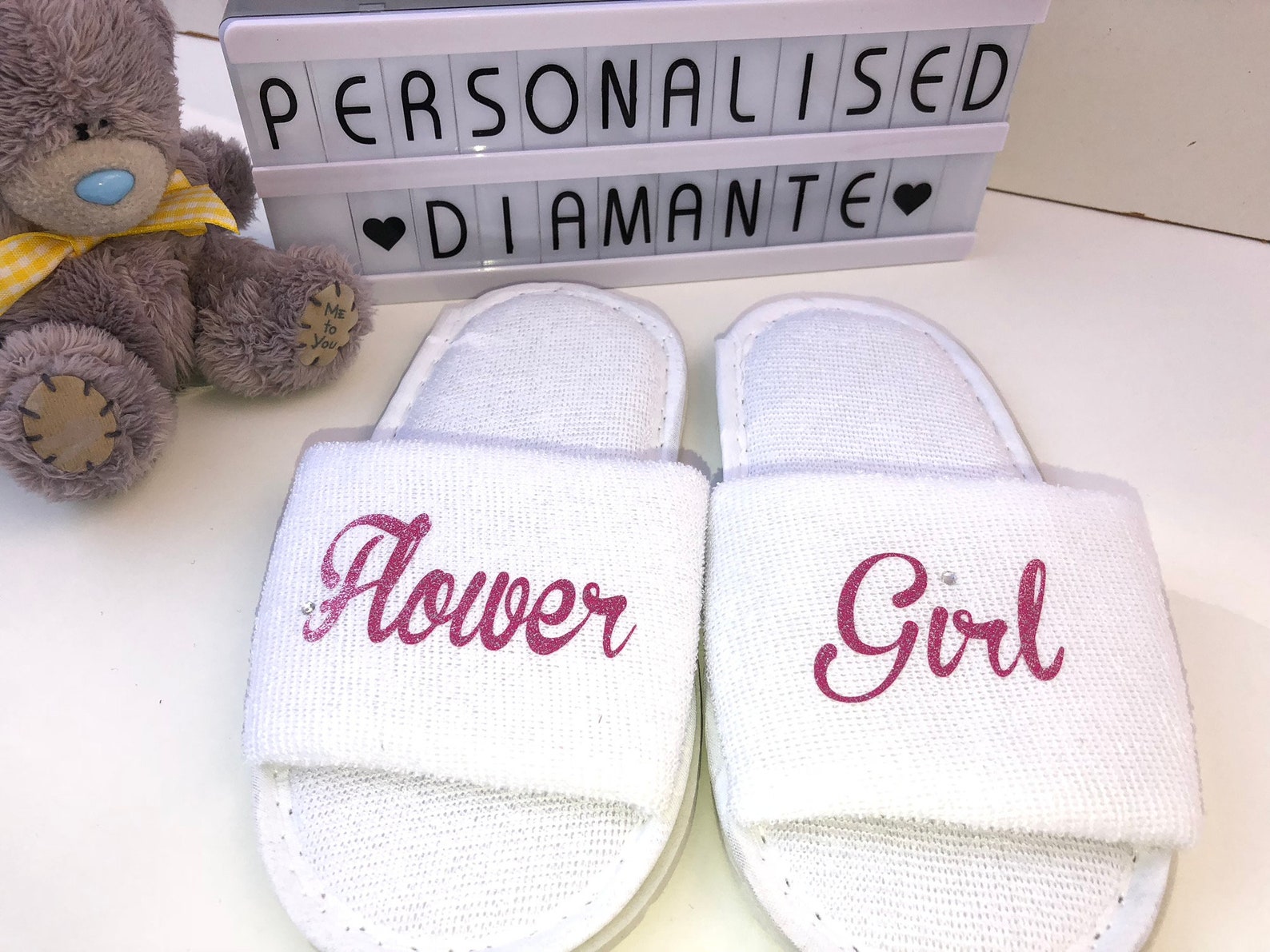 Flower Girl Slippers Bridesmaid Slippers Spa Slipper Will Etsy UK