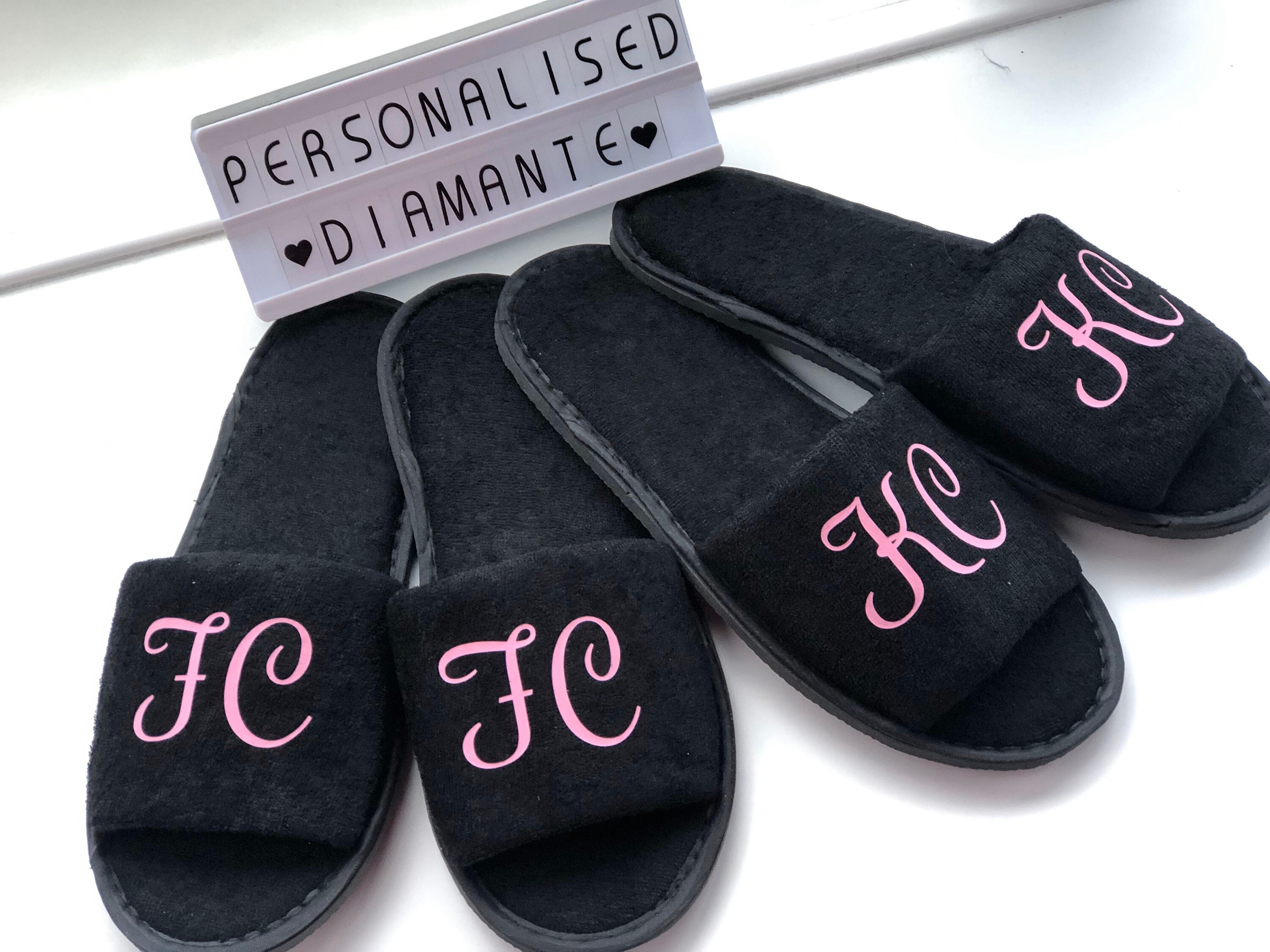 custom monogram slippers