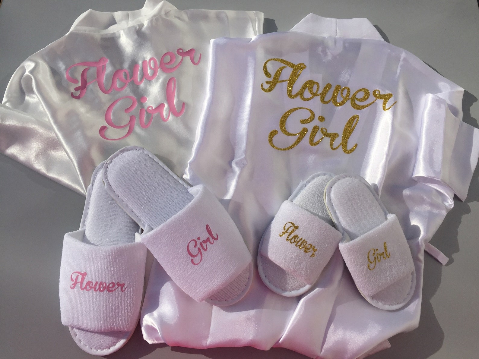 Flower girl robe flower girl slippers will you be my flower Etsy