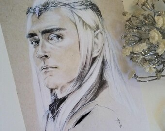 Thranduil Drawing Art Print - The Hobbit - Elven - Mirkwood