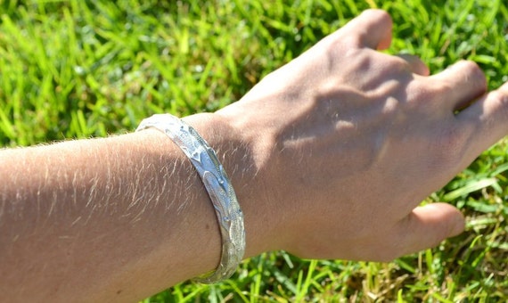 Sterling Silver Organic Pattern Cuff Bracelet