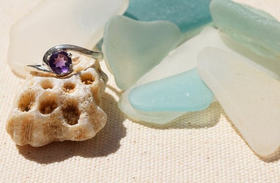 Natural Amethyst Sterling Silver Handmade Ring