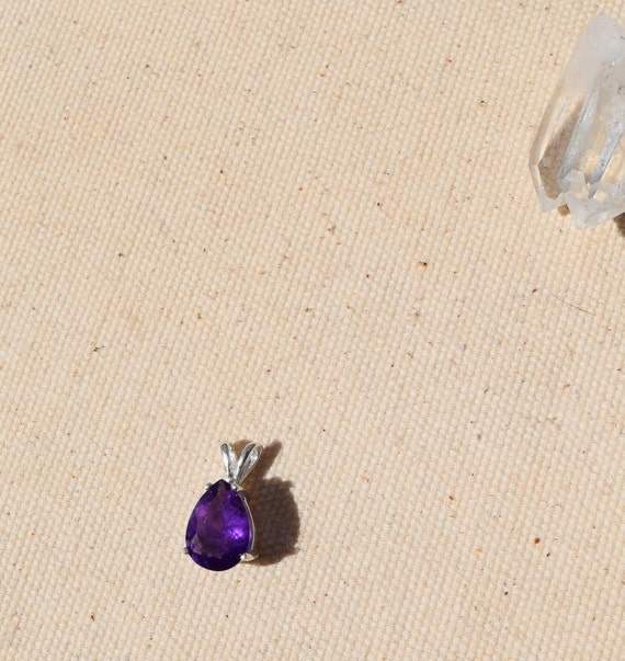 Natural Amethyst Sterling Silver Handmade Pendant Necklace