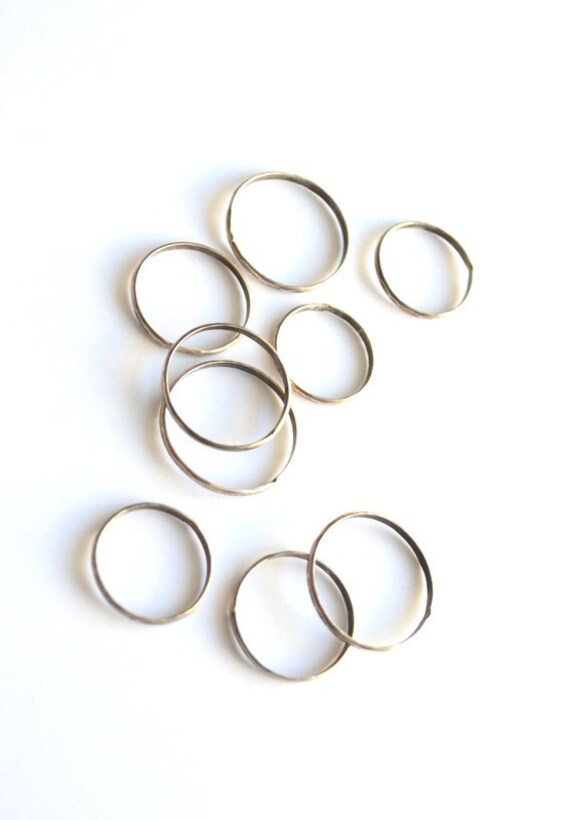 Hammered Sterling Silver Ring Bands