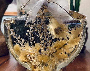 Vintage Wax Sealed Bottle Of Oil And Flowers