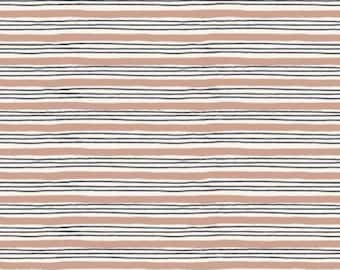Painterly Stripes - French Rose - Wallflower by Hope Johnson for Cotton+Steel - HJ304-FR2