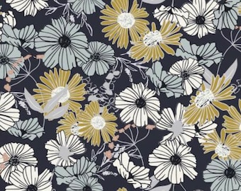 Flower Child - Navy - Wallflower by Hope Johnson for Cotton+Steel - HJ300-NA2