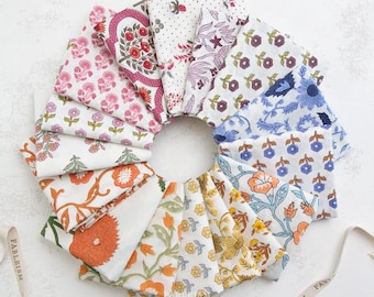 Indian Block Prints 16 Piece Fat Quarter Bundle by Fableism Supply Co - FQ