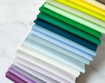 New 2024 Art Gallery Pure Solids Colors Bundle - 21 piece FQ Fat Quarters or HY Half Yards