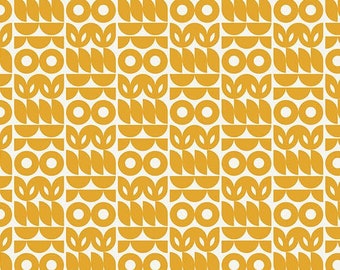 Pie Size Garden Shapes - Mustard Sand - More Pie by Dana Willard for FIGO Fabrics