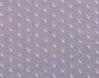 Birds in Blue Jay - Picnic Wovens by Suzy Quilts for Art Gallery Fabrics