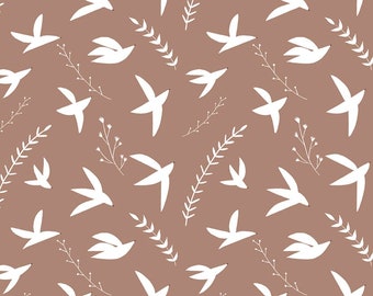 Birds in Flight Truffle - Pond Life by Cotton + Steel