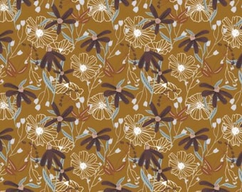 Blooms - Mustard - Wallflower by Hope Johnson for Cotton+Steel - HJ301-MU3