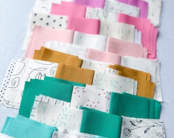 Scrappy Colorful 16 piece FQ Bundle - 8 colors & 8 low volumes - 9 Patch