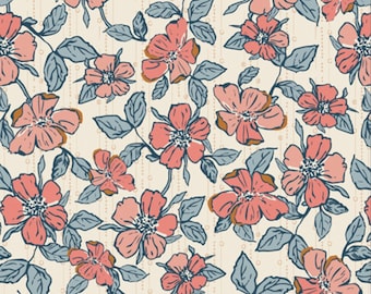 End of Bolt - 25” Crafted Blooms Vanilla - Homebody - by Maureen Cracknell for Art Gallery Fabrics | AGF
