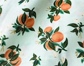 PRIMAVERA Citrus Blossom - Mint Orange - by Rifle Paper Co. Cotton + Steel - RP301-OR4M