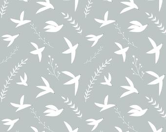Birds in Flight Sky - Pond Life by Cotton + Steel